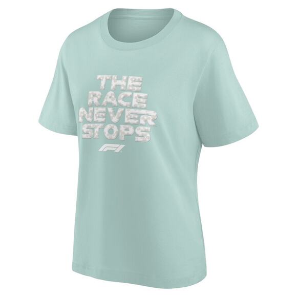 Formula 1 Women's Green Floral Slogan T Shirt Size M - Picture 1 of 6
